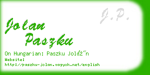 jolan paszku business card